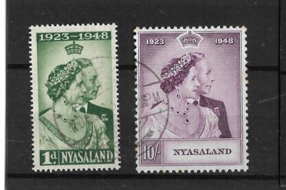 Nyasaland 1948 GVI Silver Wedding set SG 161/162 used