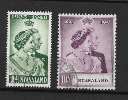 Nyasaland 1948 GVI Silver Wedding set SG 161/162 fine used