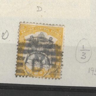 BCA/Nyasaland 1897 Two Pence with Barred Circle D postmark