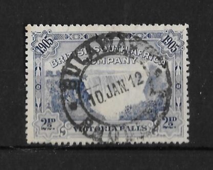 Rhodesia 1905 Victoria Falls Two and a HalfPence with BULAWAYO (DC) postmark