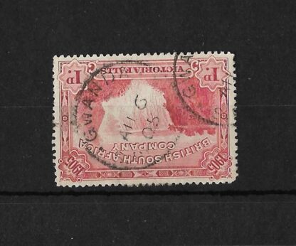 Rhodesia 1905 Victoria Falls One Penny with GWANDA Month Day (SC) postmark