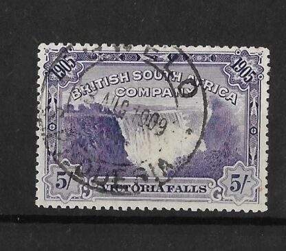 Rhodesia 1905 Victoria Falls Five Shillings with GWELO (DC) postmark