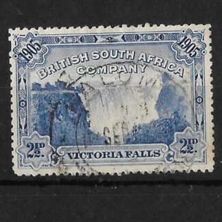 Rhodesia 1905 Victoria Falls Two and a HalfPence with KALOMO (DC) postmark