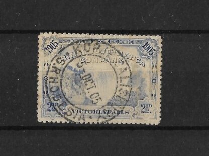 Rhodesia 1905 Victoria Falls Two and a HalfPence with KOPJE (DC) postmark