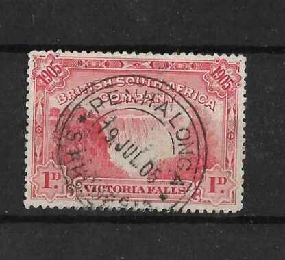 Rhodesia 1905 Victoria Falls One Penny with PENHALONGA (TC) postmark