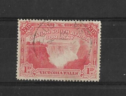 Rhodesia 1905 Victoria Falls One Penny with QUE QUE Code A (SC) postmark
