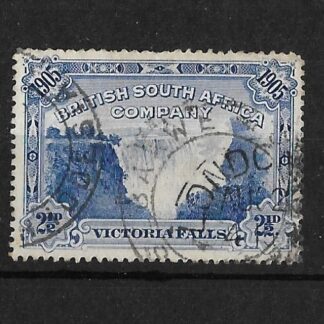 Rhodesia 1905 Victoria Falls Two and a HalfPence with SEBAKWE (DC) postmark