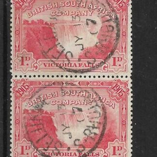 Rhodesia 1905 Victoria Falls One Penny with SELUKWE Month Day (SC) postmark