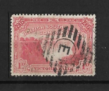 Rhodesia 1905 Victoria Falls One Penny with Barred Diamond E postmark