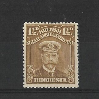Rhodesia Admiral One and a HalfPence (Ochre) SG 206 unmounted mint