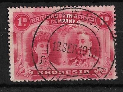 Rhodesia Double Head One Penny with TAFUNA (DC) postmark