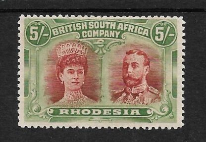 Rhodesia Double Head Five Shillings SG 159 mint