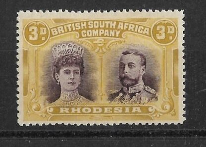 Rhodesia Double Head Three Pence with Gash in Ear variety mint
