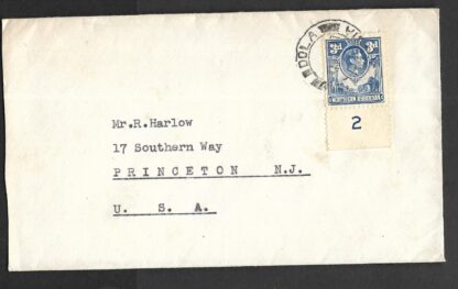 Northern Rhodesia 1947 GVI cover from Ndola to USA