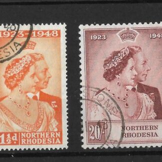 Northern Rhodesia 1948 GVI Royal Silver Wedding set SG 48/49 fine used