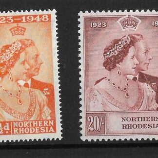 Northern Rhodesia 1948 GVI Royal Silver Wedding set SG 48/49 unmounted mint