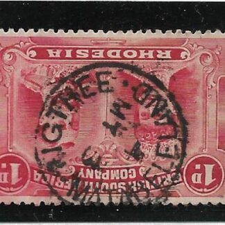 Rhodesia Double Head One Penny with FIGTREE whole date inverted (SC) postmark