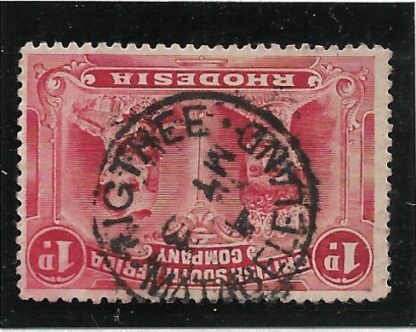 Rhodesia Double Head One Penny with FIGTREE whole date inverted (SC) postmark