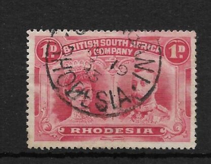 Rhodesia Double Head One Penny with SHANGANI No code 13 for Year (SC) postmark