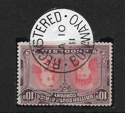 Rhodesia Double Head REGISTERED BULAWAYO (SC) Madam Joseph postmark