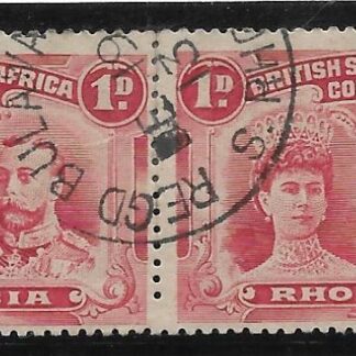 Rhodesia Double Head One Penny with REGD BULAWAYO Blank in Month (Skeleton) postmark