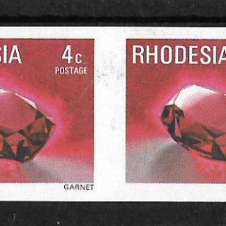 Rhodesia 1978 Four Cents Definitive garnet Imperf pair SG 557 u/mint