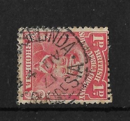 Rhodesia Admiral One Penny with MOUNT SELINDA Month and Year inverted (SC) postmark