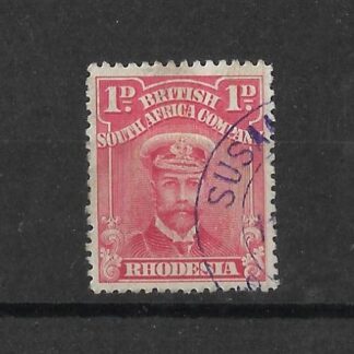 Rhodesia Admiral One Penny with SUSHANNAH MINE in violet (DC) postmark
