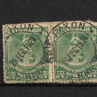 Rhodesia Admiral HalfPenny pair with FORT RIXON (DC) postmark