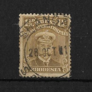 Rhodesia Admiral One and a HalfPence with SHANGANI Blank before 2dy (DC) postmark