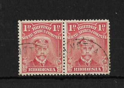 Rhodesia Admiral One Penny with STH HELVETIA (Skeleton) postmark