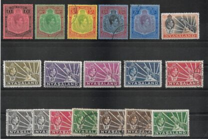 Nyasaland 1938 GVI set SG 130/143 fine used