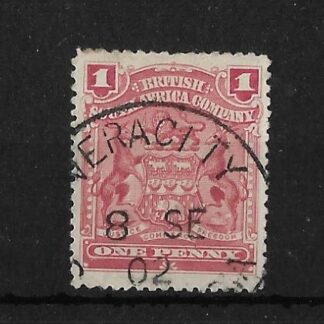 Rhodesia 1898 One Penny VERACITY Day Month (Skeleton) postmark