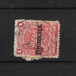 Rhodesia 1909 One Penny with SINOIA (Skeleton) postmark