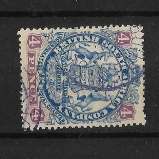 Rhodesia 1896 Four Pence with SELUKWE in blue (SC) postmark
