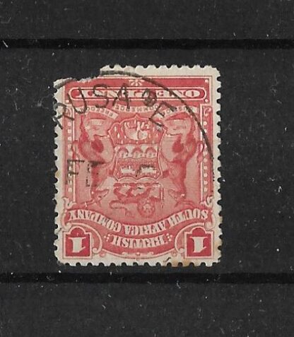 Rhodesia 1898 One Penny with RUSAPE Month Day (Skeleton) postmark