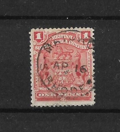 Rhodesia 1898 One Penny with MATOKOS No Year Wide Date (SC) postmark