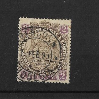 Rhodesia 1896 Two Pence with ABERCORN Rhodesia (DC) postmark