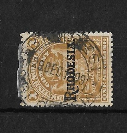 Rhodesia 1909 One Shilling with BEMBESI (DC) postmark