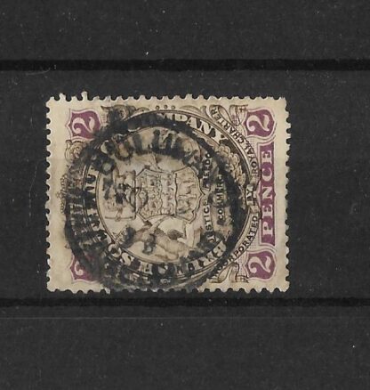 Rhodesia 1896 Two Pence with BULUWAYO No Day (SC) postmark