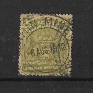 Rhodesia 1898 Four Pence with CHIN MINE (DC) postmark