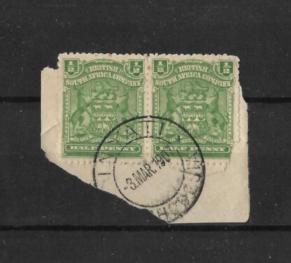 Rhodesia 1898 HalfPenny with INYATI (DC) postmark
