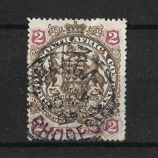 Rhodesia 1897 Two Pence with INYANGA Month Day (SC) postmark