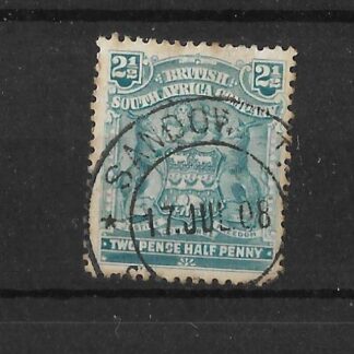 Rhodesia 1898 Two and a HalfPence with SANDOWN T.O. (DC) postmark