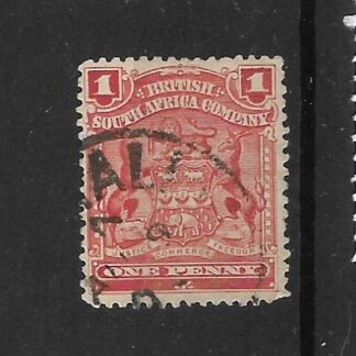 Rhodesia 1898 One Penny with UMTALI code 7 sideways (SC) postmark