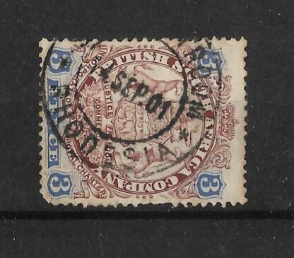 Rhodesia 1896 Three Pence with STEYNSTROOM (DC)  postmark