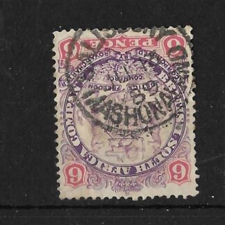 Rhodesia 1896 Six Pence with SALISBURY (SC) postmark