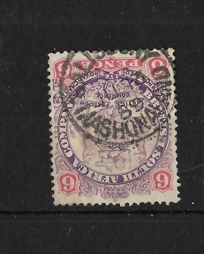 Rhodesia 1896 Six Pence with SALISBURY (SC) postmark