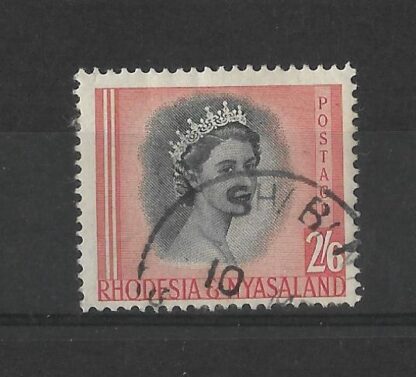 Rhodesia/Nyasaland QEII Two Shillings and Six Pence with SHABANI (Skeleton) postmark