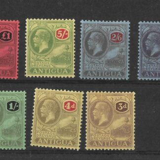 Antigua 1921 GV Three Pence - One Pound SG 55/61 mounted mint